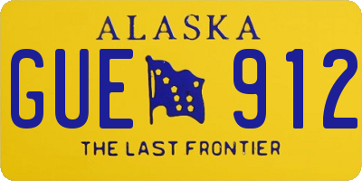 AK license plate GUE912