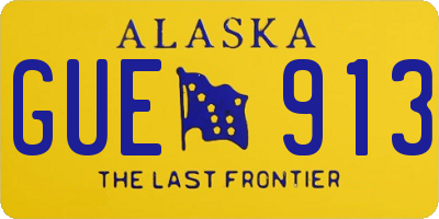 AK license plate GUE913