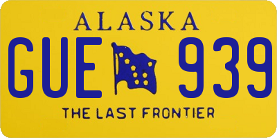 AK license plate GUE939