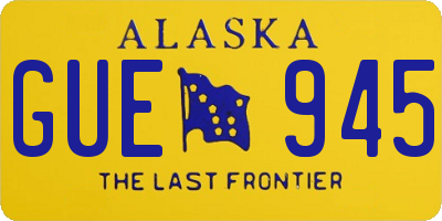 AK license plate GUE945