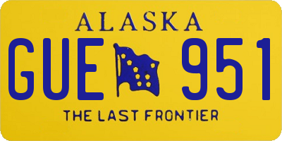 AK license plate GUE951