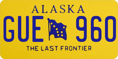 AK license plate GUE960