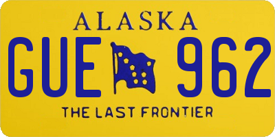 AK license plate GUE962