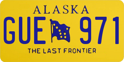 AK license plate GUE971