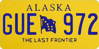 AK license plate GUE972