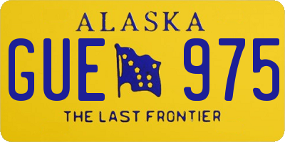 AK license plate GUE975