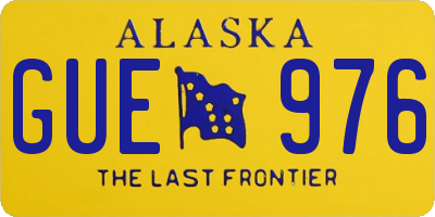 AK license plate GUE976