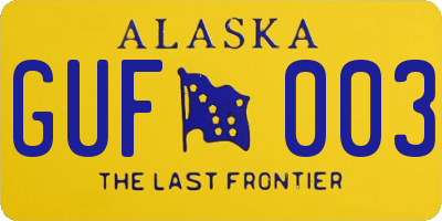 AK license plate GUF003