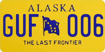 AK license plate GUF006