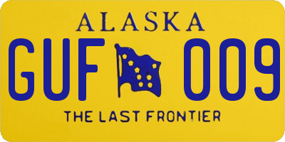 AK license plate GUF009