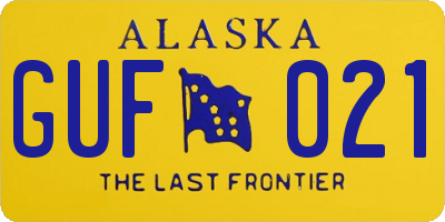 AK license plate GUF021