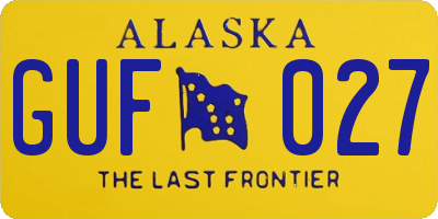 AK license plate GUF027