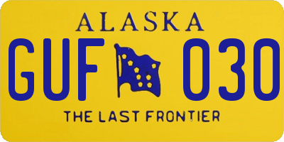 AK license plate GUF030