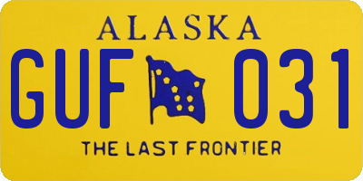 AK license plate GUF031