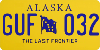 AK license plate GUF032