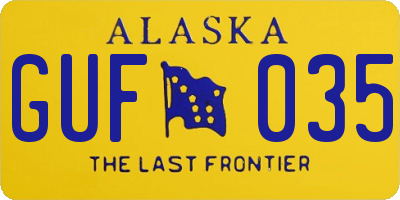 AK license plate GUF035
