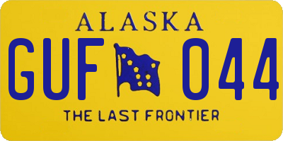AK license plate GUF044