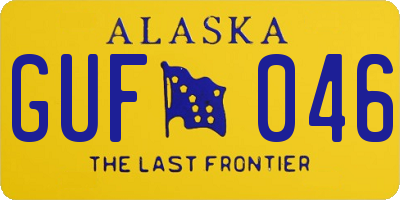 AK license plate GUF046