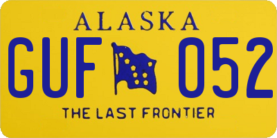 AK license plate GUF052