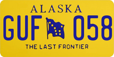 AK license plate GUF058