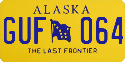 AK license plate GUF064