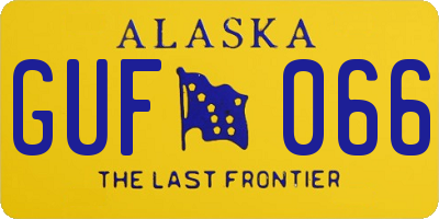 AK license plate GUF066