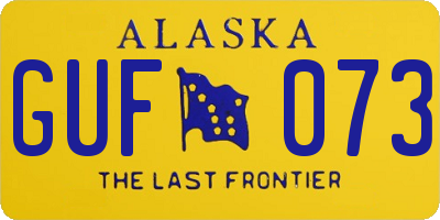 AK license plate GUF073