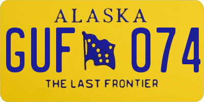 AK license plate GUF074