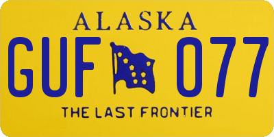 AK license plate GUF077