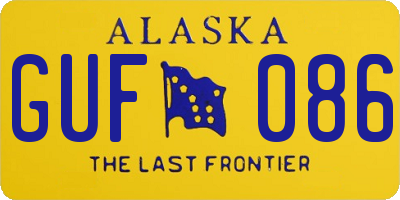 AK license plate GUF086