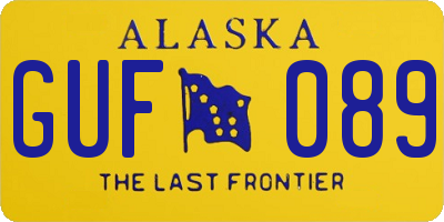 AK license plate GUF089