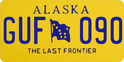 AK license plate GUF090