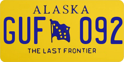 AK license plate GUF092