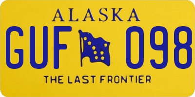 AK license plate GUF098