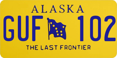 AK license plate GUF102