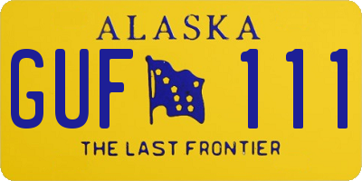 AK license plate GUF111