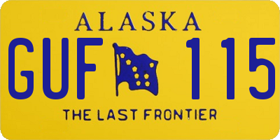 AK license plate GUF115