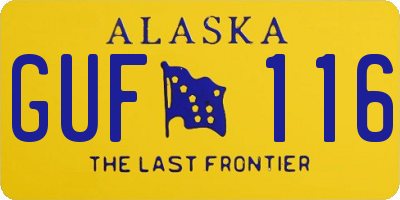 AK license plate GUF116