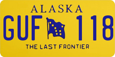 AK license plate GUF118