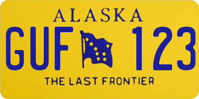 AK license plate GUF123