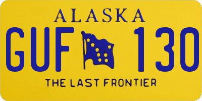 AK license plate GUF130