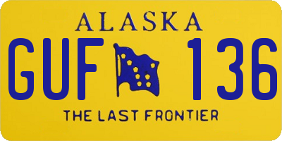 AK license plate GUF136