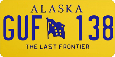 AK license plate GUF138