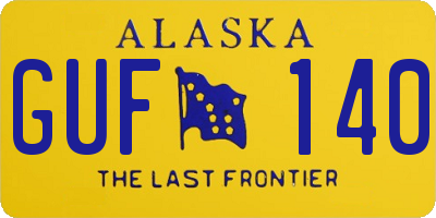 AK license plate GUF140