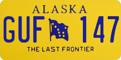 AK license plate GUF147