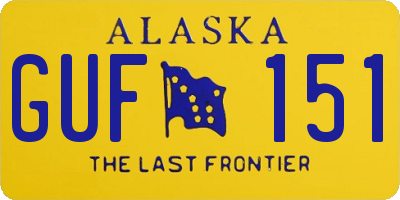 AK license plate GUF151