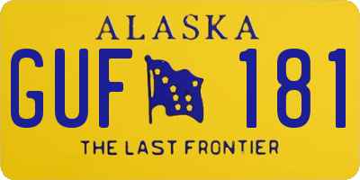 AK license plate GUF181