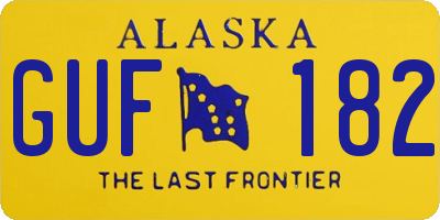 AK license plate GUF182