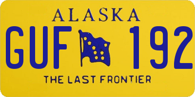 AK license plate GUF192