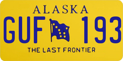 AK license plate GUF193